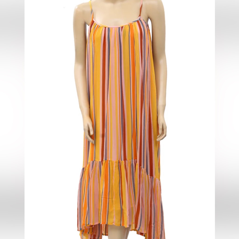 All Saints Vibrant Striped Maxi Dress NEW